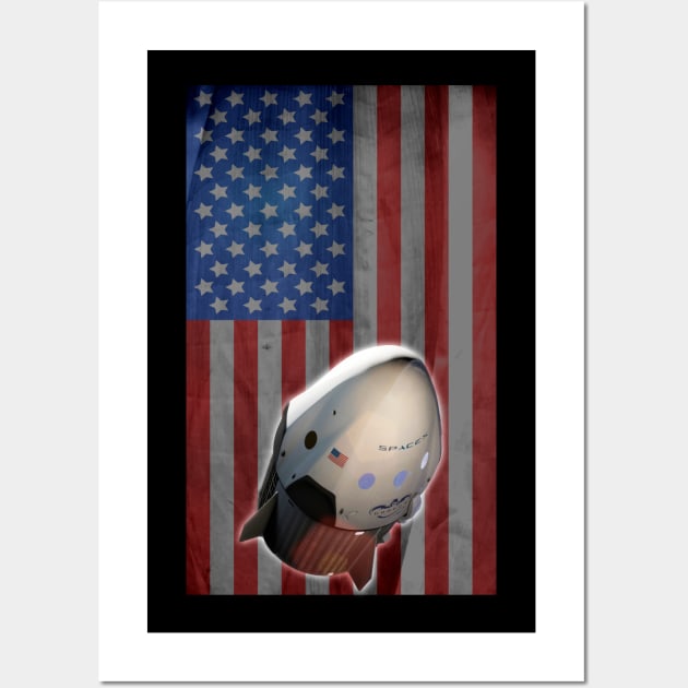 Launch America Flag and Rocket Wall Art by W.Pyzel